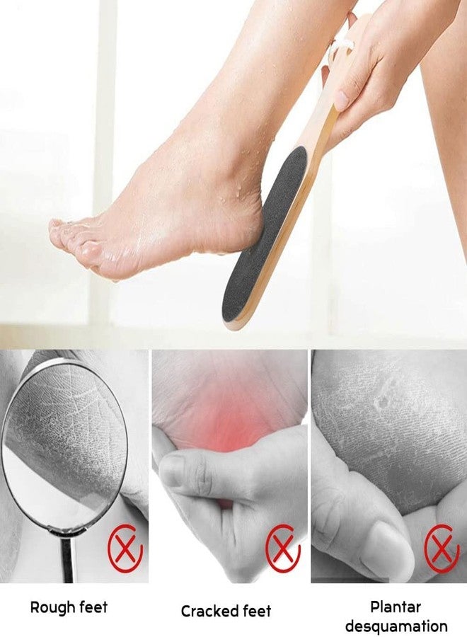 Aternal Foot Rasp Double Sided Pumice Stone Wooden Handle Foot File Tool for Foot Care Pedicure Surface Tool - Image 5