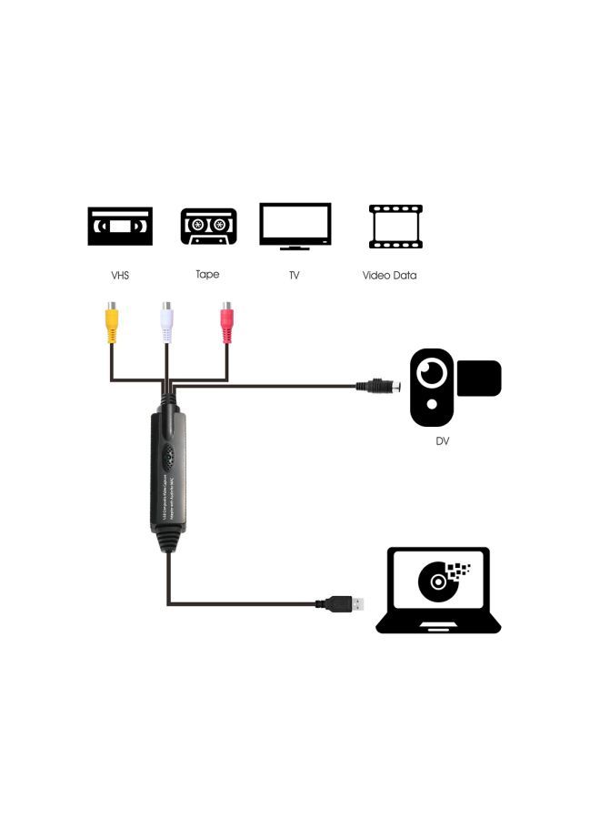 NIBEMINENT USB Audio Video Capture Adapter Black/Red/Yellow - Image 5