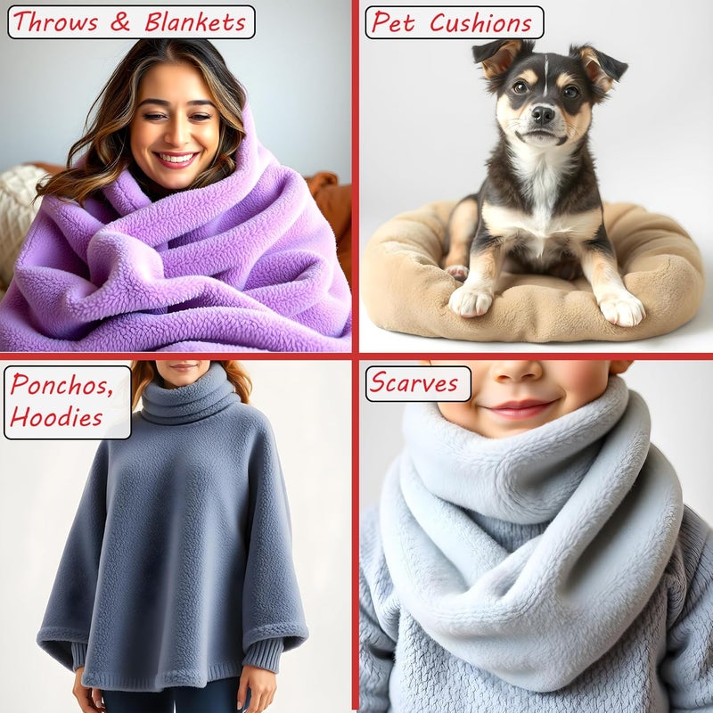 Barcelonetta | Fleece Fabric | Blanket Fabric | 18"X60" | Polar Fleece | Soft, Plush, Anti-Pill | Poncho, Pillow Cover, PJ Pants, Cushion, Liners, Eye Mask (Black, Half Yard) - Image 5