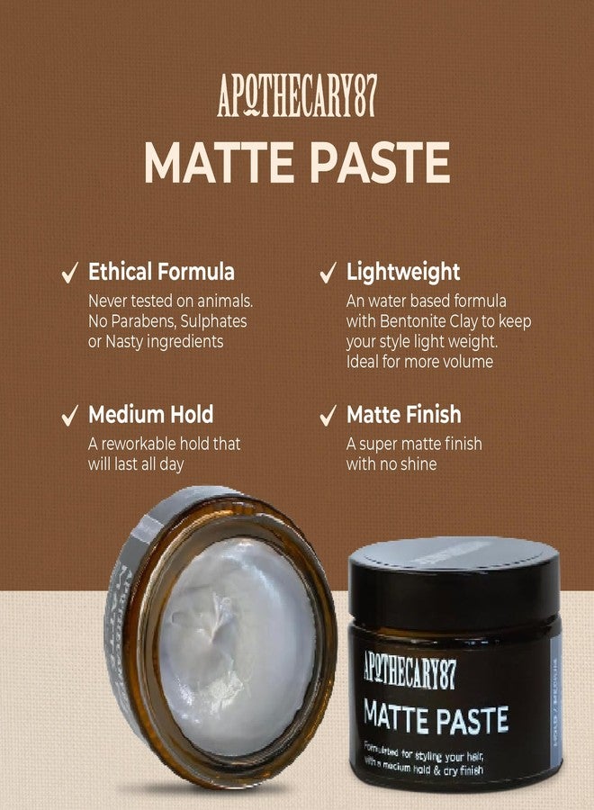 Apothecary 87 Matte Paste | Matte Finish, Medium Hold, Light Weight Hair Styling Paste | Creates Volume, Texture & Hold | All Hair Types | Premium Formulation | 50ml - Image 4