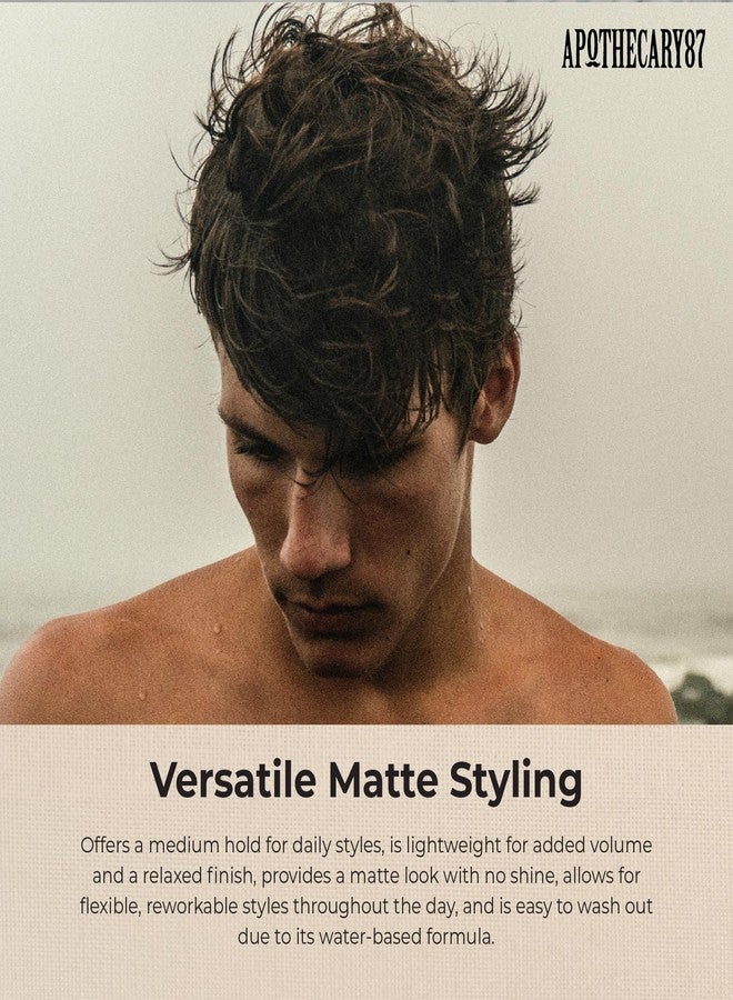 Apothecary 87 Matte Paste | Matte Finish, Medium Hold, Light Weight Hair Styling Paste | Creates Volume, Texture & Hold | All Hair Types | Premium Formulation | 50ml - Image 5