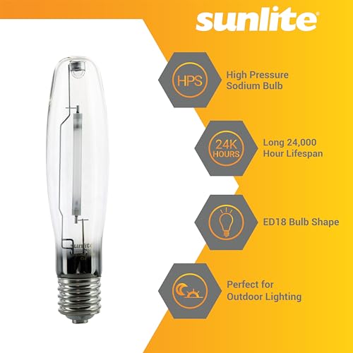 Sunlite 03634-SU LU250/MOG 250 Watt High Pressure Sodium Light Bulb, Mogul Base (E39), ANSI Code S50, 28000 Lumen, 24000 Life Hours, Clear, 2100K - Image 3