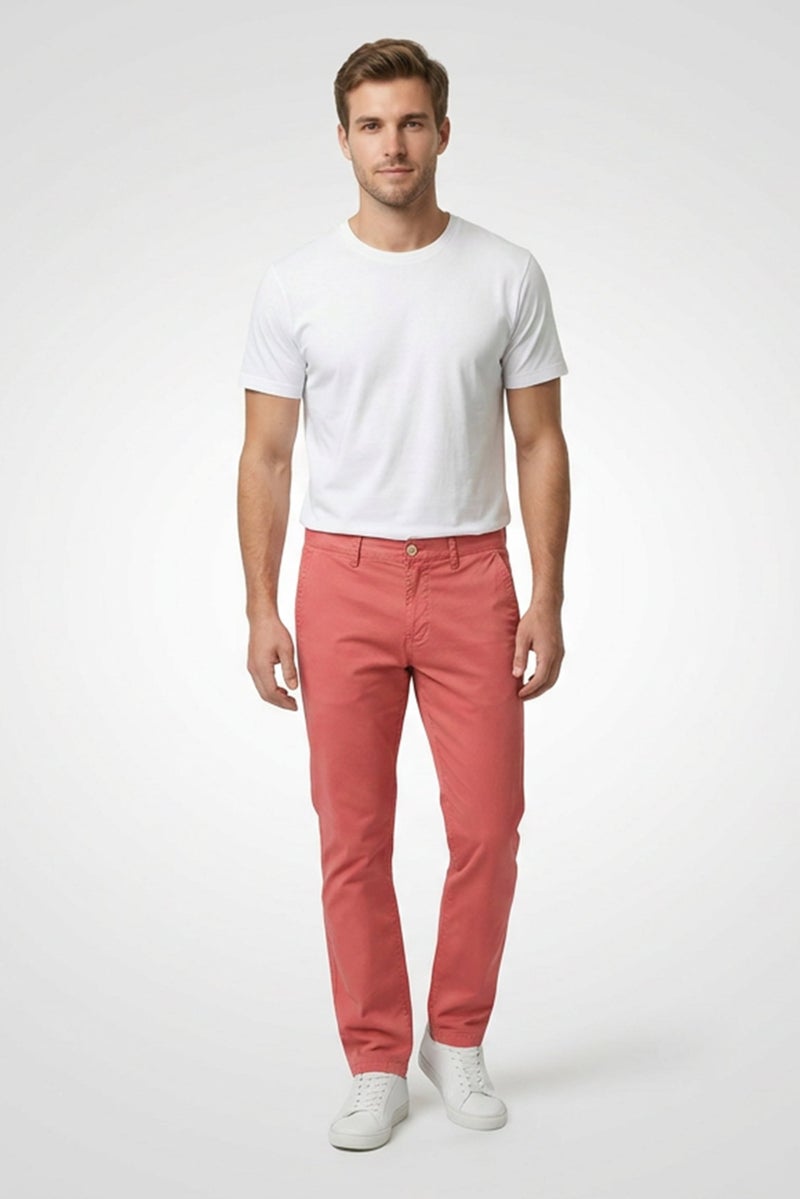 GANT Men Slim Fit Solid Chino Pants, Dusty Red - Image 4