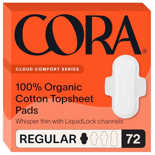 Cora 100 Organic Cotton Topsheet Pads 72 Regular Pads - Image 2