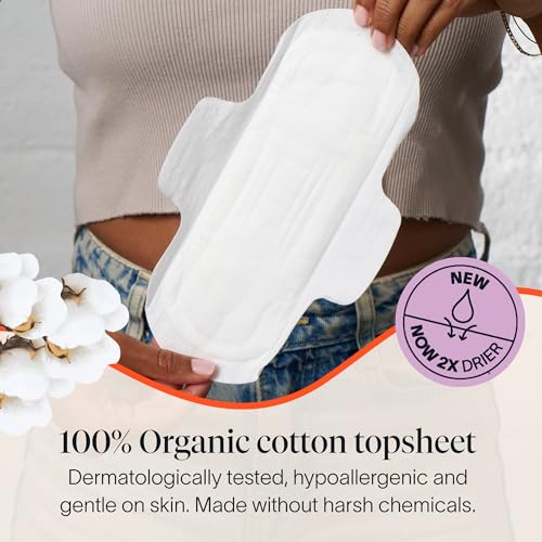 Cora 100 Organic Cotton Topsheet Pads 72 Regular Pads - Image 5