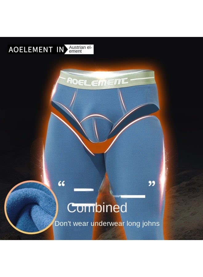 Austrian Element ملابس داخلية شتوية للرجال، سراويل طويلة من قطعة واحدة مبطنة بالفراء السميك، سراويل دافئة، سراويل ضيقة، سراويل ضيقة للجسم، سراويل من القطن - Image 2