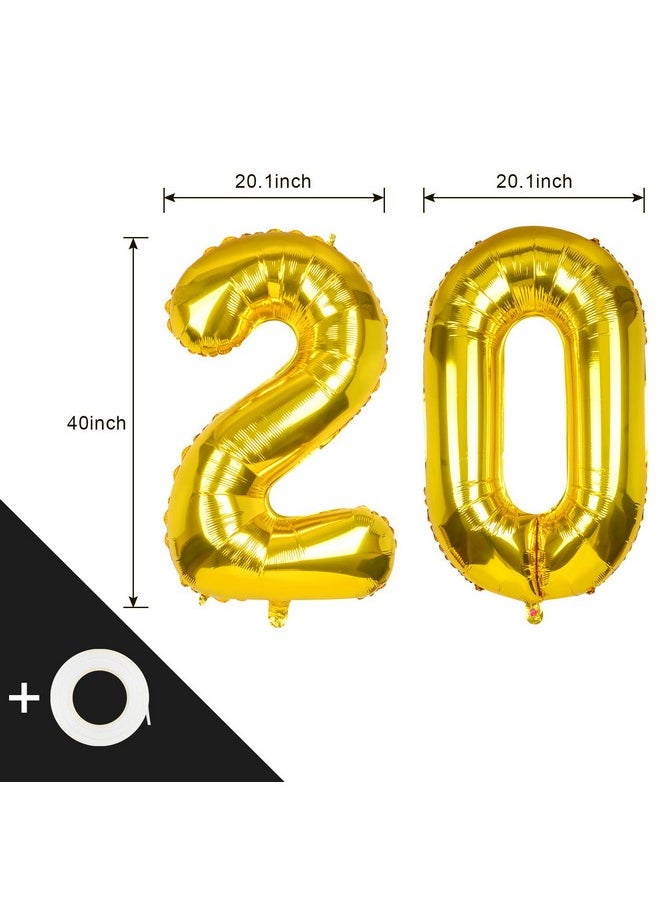 Yixiang - 2024 Balloons40 Inch 2024 Gold Foil Number Balloons For 2024 New Year Eve Festival Party Supplies Graduation Decorations (Four Numbers) - Image 1