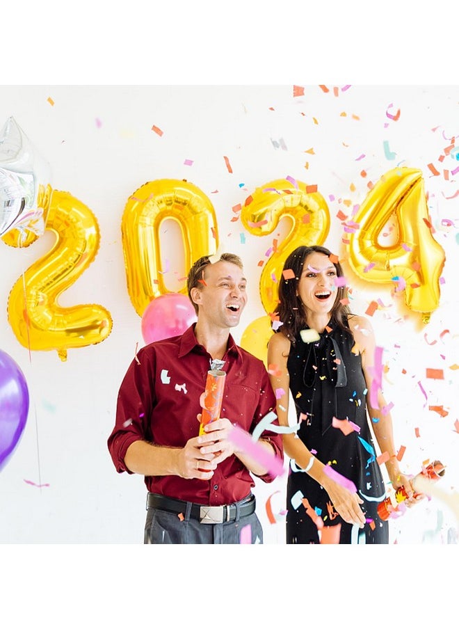 Yixiang - 2024 Balloons40 Inch 2024 Gold Foil Number Balloons For 2024 New Year Eve Festival Party Supplies Graduation Decorations (Four Numbers) - Image 1