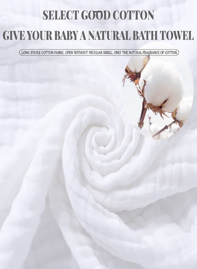 Setaria Viridis Baby Muslin Towel Blankets- 3 Pack Newborn White Gauze Towel Odor Free Soft Baby Bath Towel 6 Layers for Boys and Girls 41.5"x 41.5" - Image 2