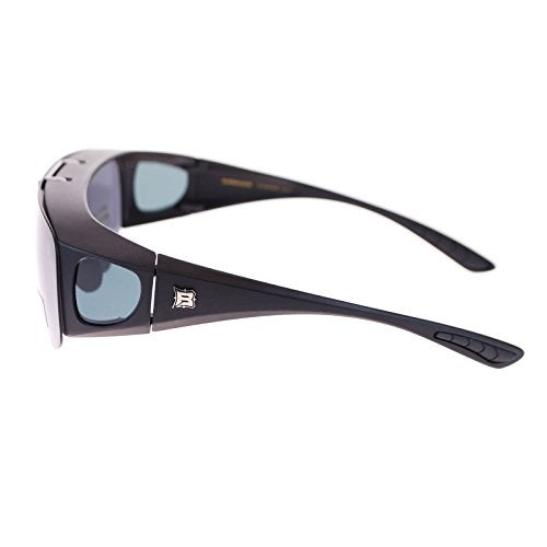 SA106 Barricade Large Mens Polarized Flip Up Fitover Sunglasses All Black - Image 4