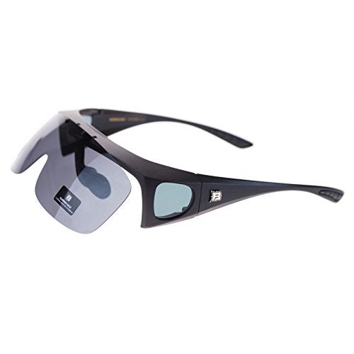 SA106 Barricade Large Mens Polarized Flip Up Fitover Sunglasses All Black - Image 3