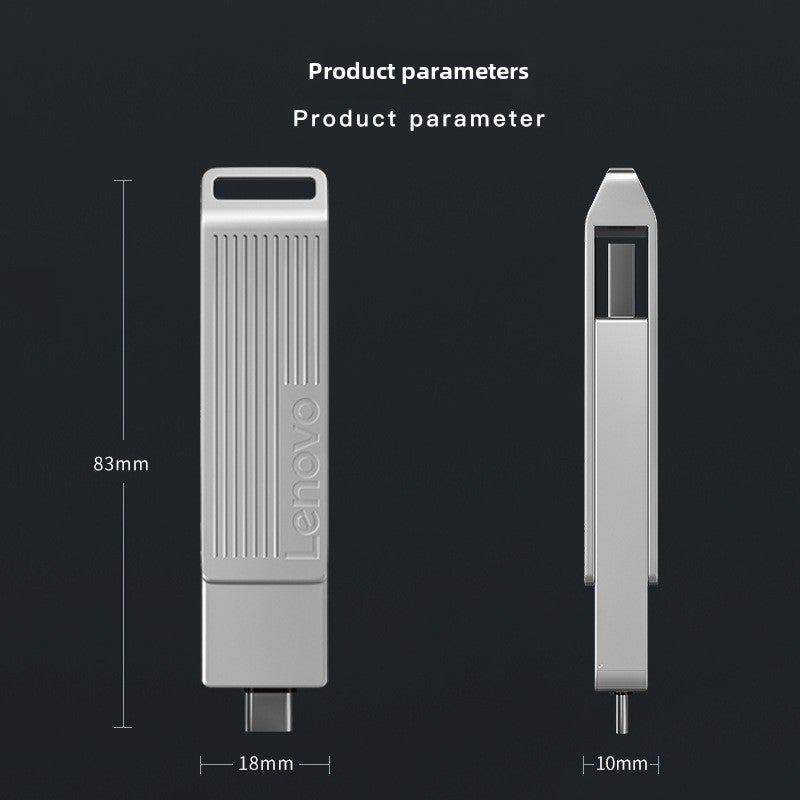 Lenovo SX5Pro SSD 128GB/256/512 Type-C USB 3.2 Dual Interface Metal Flash Drive Silver 