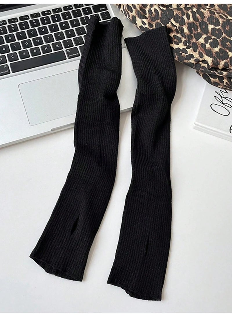 قفازات شتويه نسائيه طويله بدون اصابع توفر تغطية إضافية ودفئاً للذراع مصنوعه من قماش محبوك ناعم ومرن توفر دفئاً ممتازاً في الأجواء الباردة - Image 2