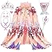 LIMIROLER Princess Dress Up Toys Mermaid Dress Up Cape Kit 9 Pcs Gift Set for Little Girls 38 Years Old Princess Dress Up Clothes Set Gift for Birthday Christmas Party Halloween Pink - Image 2