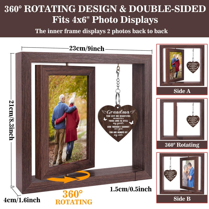 Boiveco Memorial Gifts for Loss of Grandma, Sympathy Gift for Loss of Grandma Memorial Picture Frame, In Memory of Grandma Grief Remembrance Bereavement Gifts for Loss of Grandma, Display Two 4x6 Photos - Image 4