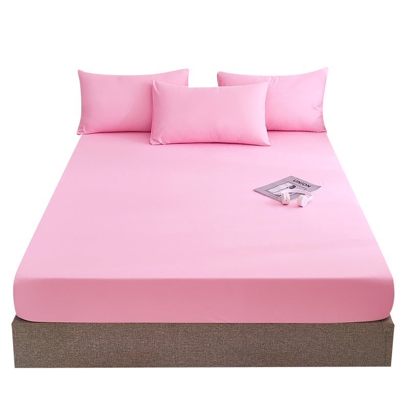 Bed Sheet Single-Piece Fitted Sheet All-Inclusive Bedspread Mattress Protective Cover Washed Cotton Summer Maternal And Child Washed Cotton Fitted Sheet Three-Piece Set - Image 1