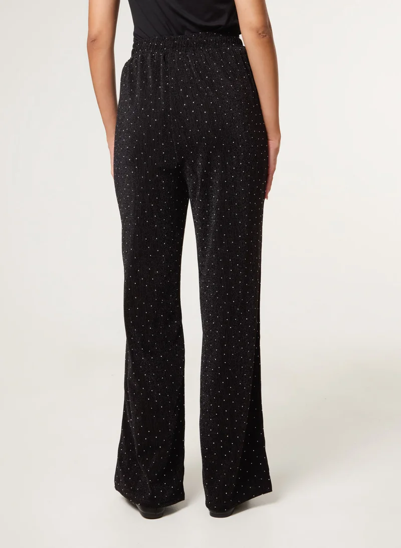Blue Vanilla Rhinestone Detailed Trousers