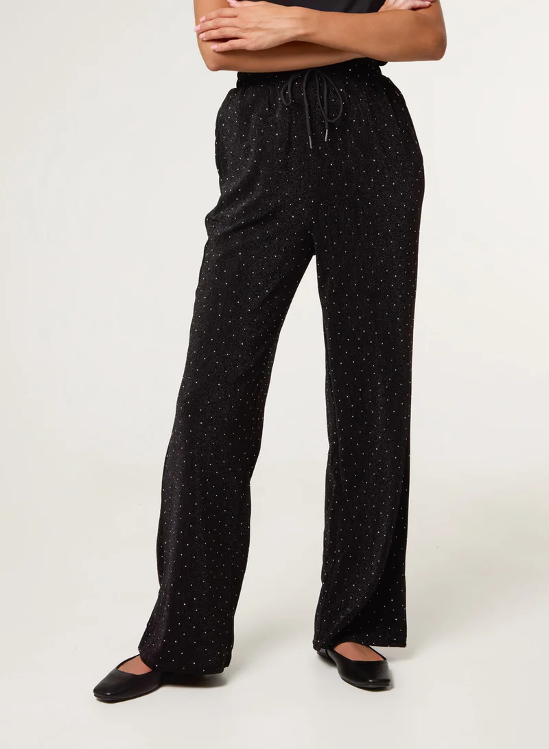 Blue Vanilla Rhinestone Detailed Trousers