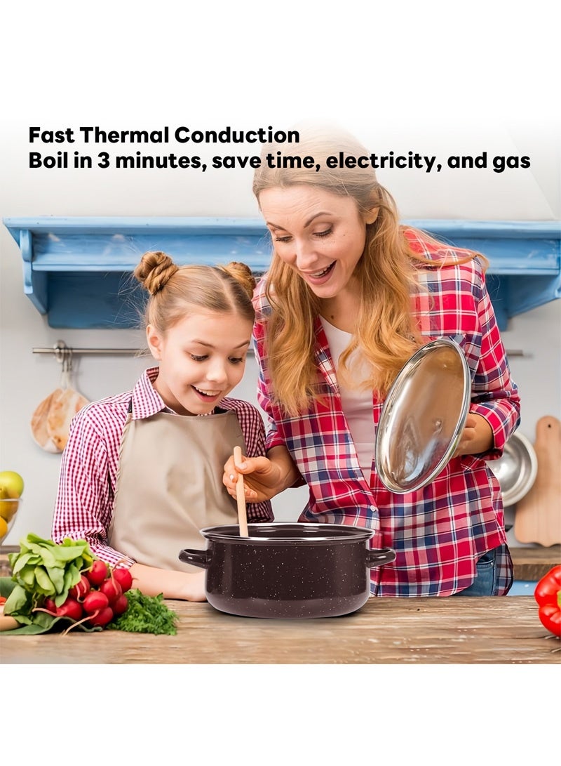 Sharpdo 5-Piece Kitchen Soup Pot Enamel Pot Stew Pot Set, Gas Induction Cooker Available 16/18/20/22/24CM - Image 5