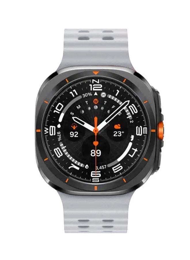 MARGOUN Strap Silicone Replacement for Samsung Galaxy Watch 8 Ultra Band 47mm, Rugged Soft Ocean Silicone Sport Accessory Fit for Samsung Galaxy Watch Ultra Band Dual Row Hole - Light Grey - Image 4