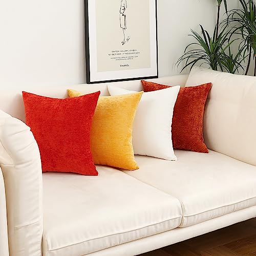 Jeneoo Coffee Brown Decorative Throw Pillow Covers Soft Chenille Comfy Solid Couch Cushion Case Decor (Set of 2, 18 x 18 Inches) - Image 5