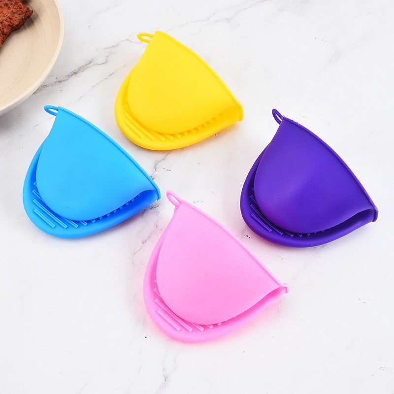 Thickened kitchen heat insulation clip silicone heat insulation gloves high temperature resistant casserole anti-scald clip baking oven microwave oven Bowl Green - Image 5