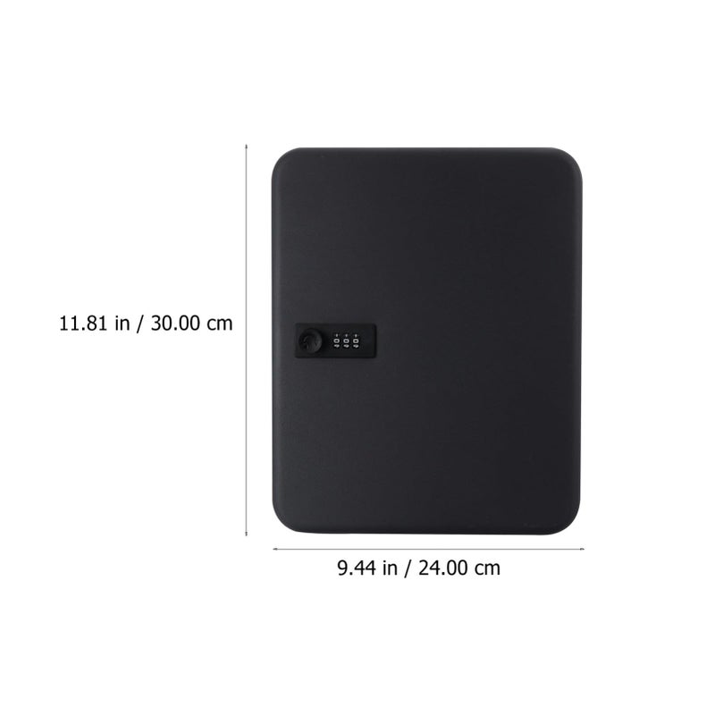 Wall Mounted Key Box With Code Lock 36 Slots Security Cabinet Black - Image 4
