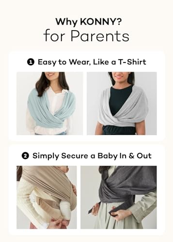 Konny Baby Carrier Flex SoftBreeze with Head Support - Adjustable, Easy to Wear, Hands-Free Breathable Baby Wrap Sling, Perfect for Newborn Babies Essentials up to 44 lbs (M-4XL) - Beige - Image 5