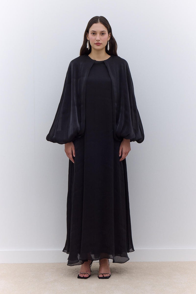 Manuka Wide Sleeve Detail Dress Black  - Image 1