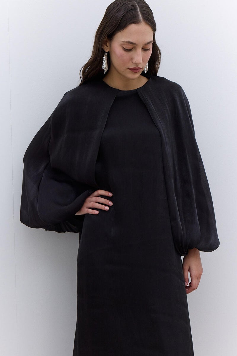 Manuka Wide Sleeve Detail Dress Black  - Image 2