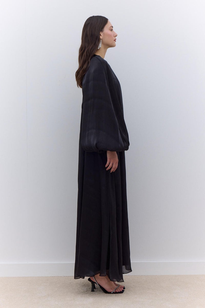 Manuka Wide Sleeve Detail Dress Black  - Image 4