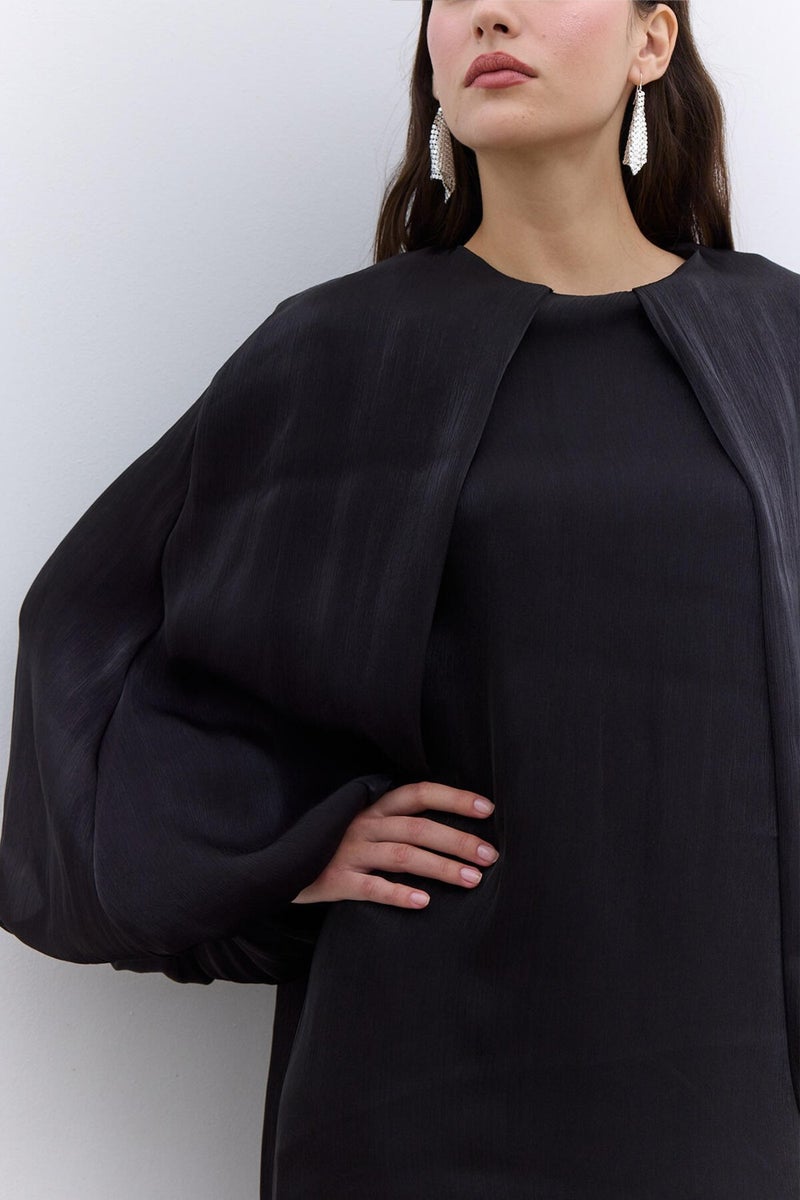 Manuka Wide Sleeve Detail Dress Black  - Image 3