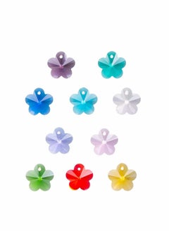 KASTWAVE Crystal Flower Beads, 100pcs 14mm ertical Hole Multicolor Glass Beads for Jewelry Making Chandelier Parts, Earring, Bracelets, Necklaces, Jewelry Making  - Image 5