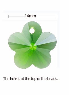 KASTWAVE Crystal Flower Beads, 100pcs 14mm ertical Hole Multicolor Glass Beads for Jewelry Making Chandelier Parts, Earring, Bracelets, Necklaces, Jewelry Making  - Image 4