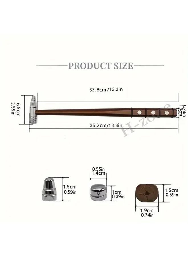 مطرقة مغناطيسية لإصلاح هيكل السيارة مع رؤوس قابلة للتبديل وممتص صدمات - Image 3