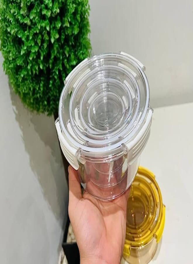 Spaceshoop Generic Minimalist White 4-Piece Rectangular Food Storage Containers, 17 cm (L) x 9 cm (H), BPA-Free, Eco-Friendly, Leak Resistant, Refrigerator Storage, Serving