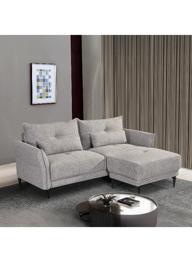 Home Box Soho 3-Seater Grey Fabric Sofa for Living Room - Image 1
