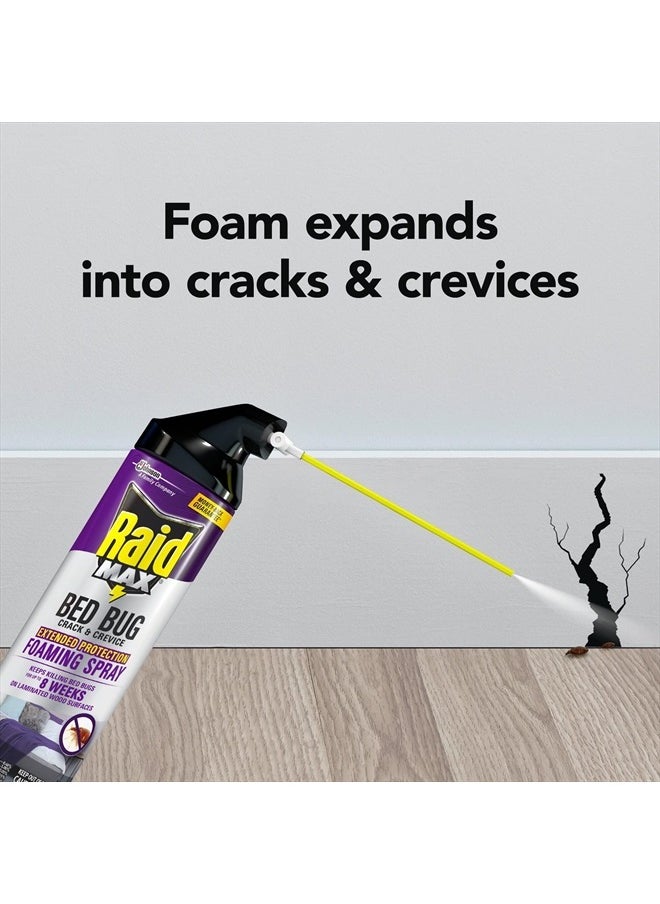 RAID - Max Bed Bug Crack & Crevice Extended Protection Foaming Spray, Kills Bed Bugs for up to 8 weeks on Laminated Woods and Surfaces, 17.5 oz - Image 1