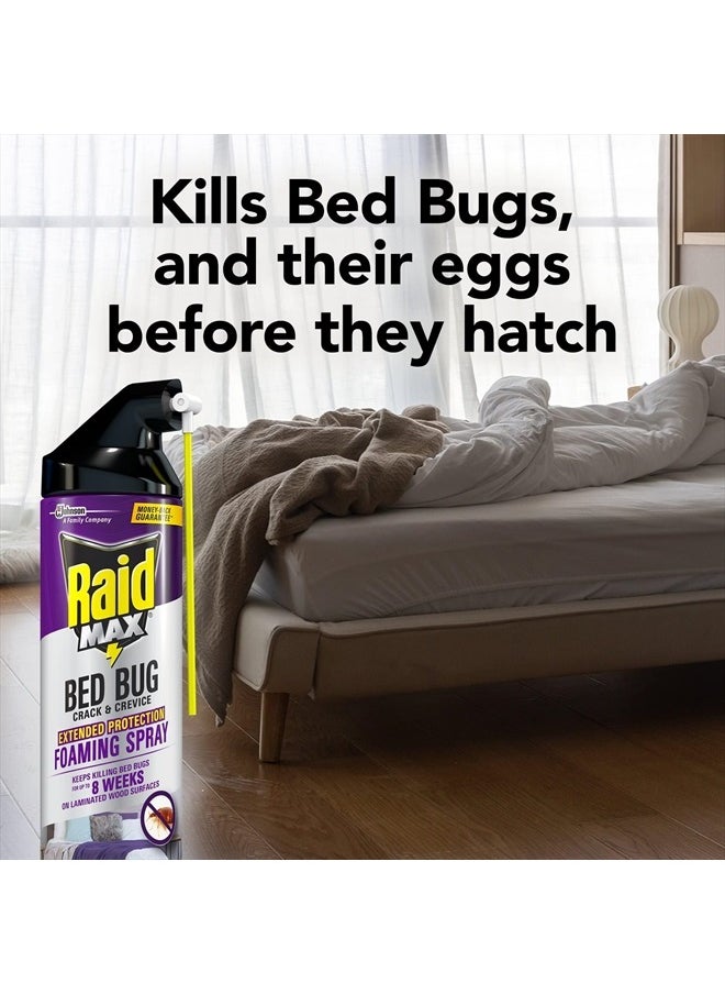 RAID - Max Bed Bug Crack & Crevice Extended Protection Foaming Spray, Kills Bed Bugs for up to 8 weeks on Laminated Woods and Surfaces, 17.5 oz - Image 1