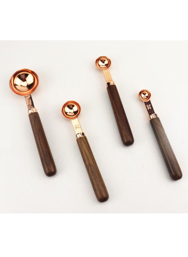 NIBEMINENT 4-Piece Stainless Steel Measuring Spoon Set Gold/Brown 15ml, 5ml , 2.5ml 1.25ml  - Image 5
