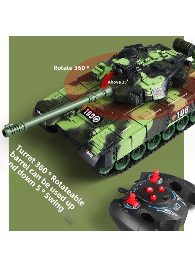 Generic - Remote Control Tank Can Be Fired Simulation Battle Tiger Armored Vehicle Crawler Model Children Boy Toys-Color:9-way T90 ]-Proportion:3 Sets Of Batteries - Image 1