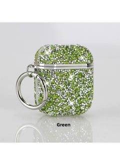 Flash Diamond 7 Color For AppleWireless Bluetooth Headset Airpods 1/2 Generation Protective Cover Pro 3 Generation Applicable Women-Color:Green-Model:Airpods 4th Generation [2024]