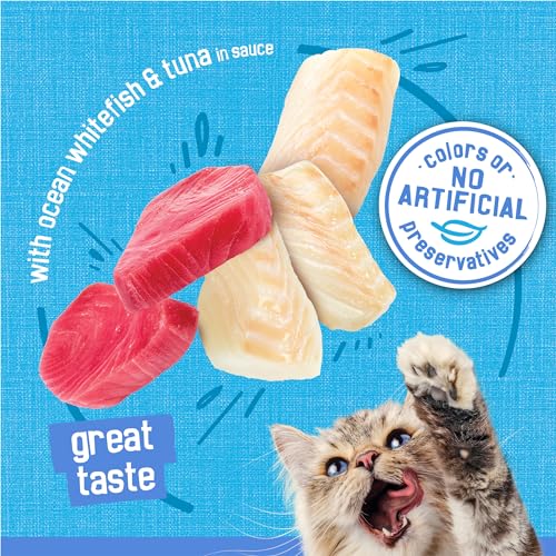 Friskies Purina Friskies Shreds With Ocean Whitefish and Tuna in Sauce Wet Cat Food - (Pack of 24) 5.5 oz. Cans - Image 5