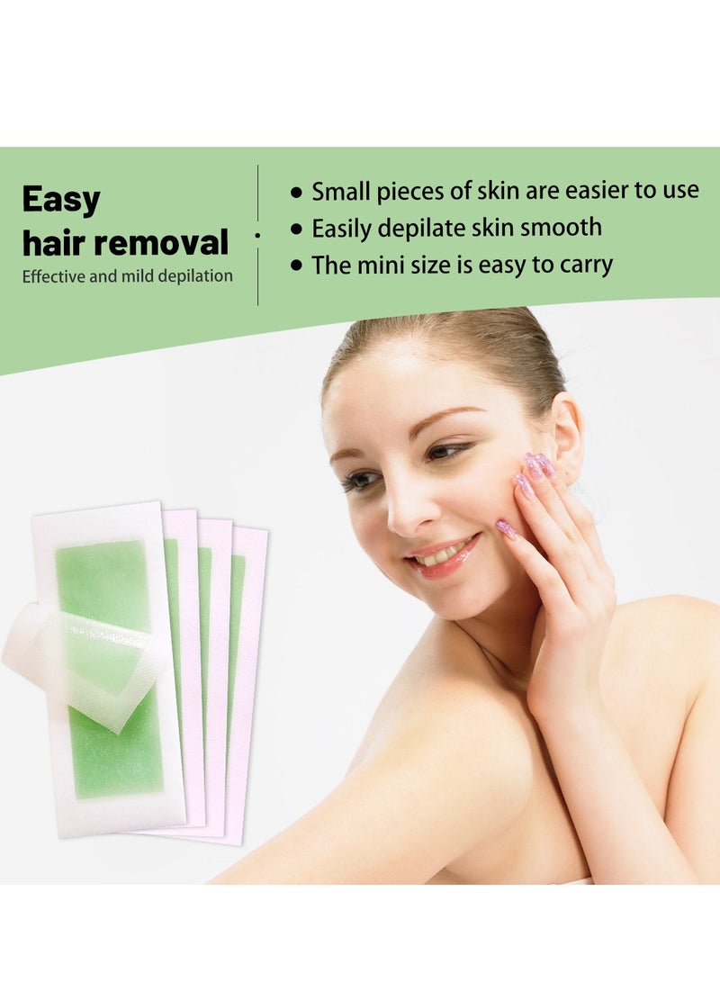 فانسكي 72 قطعة (4.5*9 * 72) شرائط شمع لإزالة الشعر سريعة وفعالة للوجه والحواجب والشفة العلوية والخدين لنزع الشعر طقم إزالة شعر سريع غير مؤلم مناسب لجميع أنواع البشرة - Image 5