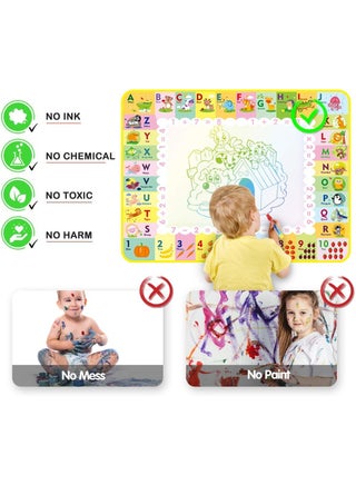 Water Doodle Mat, Drawing Mat, Painting Board, Magic Board, 120 x 90 cm, No Mess Colouring Painting Mat with Water Pens, Toy Gift for Girls, Boys, Children, Age 3 - view 3