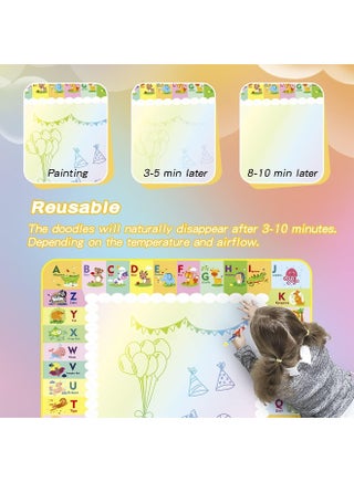 Water Doodle Mat, Drawing Mat, Painting Board, Magic Board, 120 x 90 cm, No Mess Colouring Painting Mat with Water Pens, Toy Gift for Girls, Boys, Children, Age 3 - view 2
