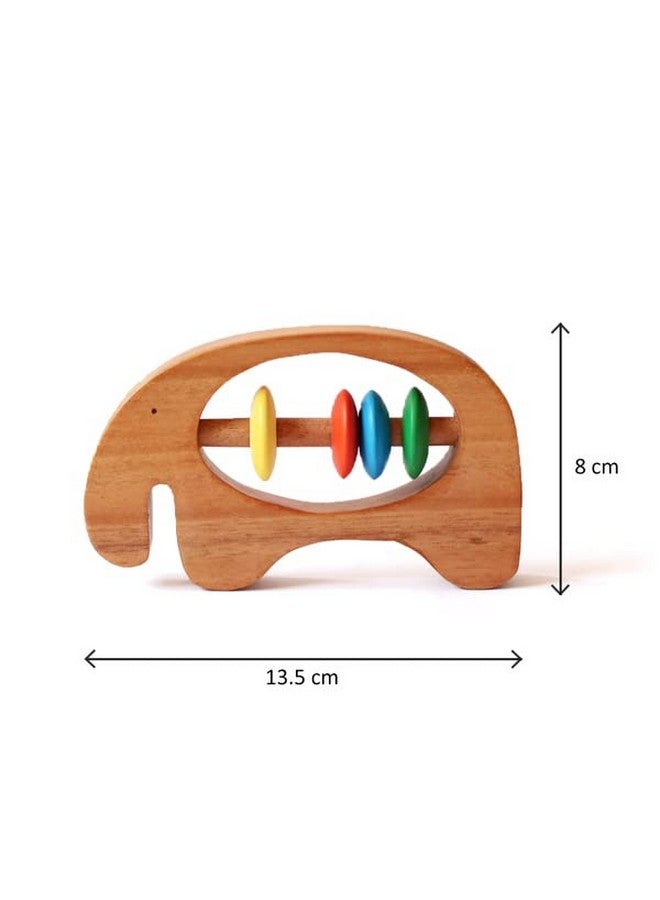 شومي لعبة خشخيشة على شكل فيل خشبي من النيم (0+ سنوات) | صديقة للبيئة | متعددة الألوان | لعبة حسية - Image 2