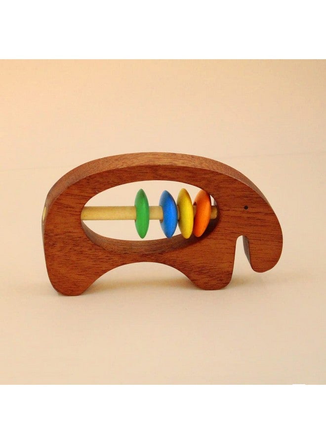 شومي لعبة خشخيشة على شكل فيل خشبي من النيم (0+ سنوات) | صديقة للبيئة | متعددة الألوان | لعبة حسية - Image 3