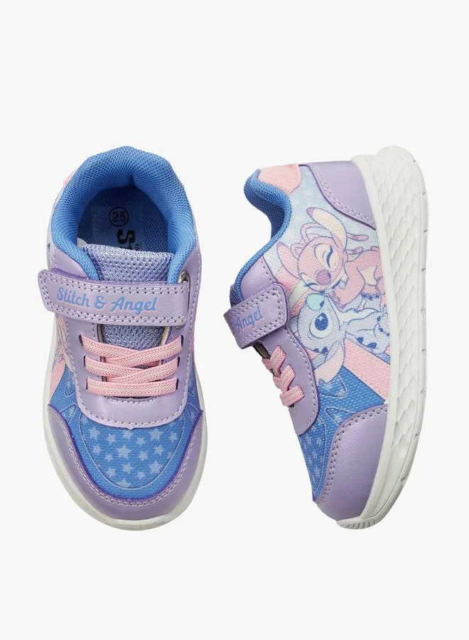 ديزني Disney Girls Stitch and Angle Print Ankle Sneakers