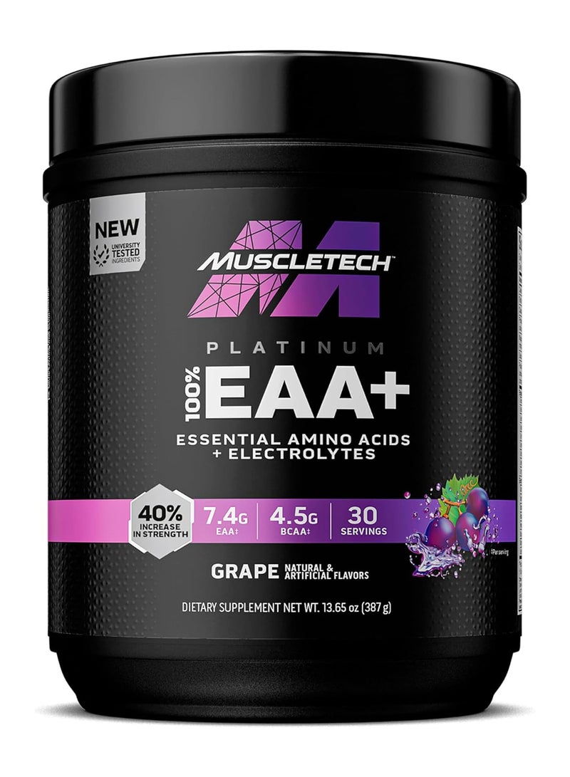 MuscleTech Platinum 100% EAA+ Essential Amino Acids And Electrolytes Grapes 30 Servings - Image 1